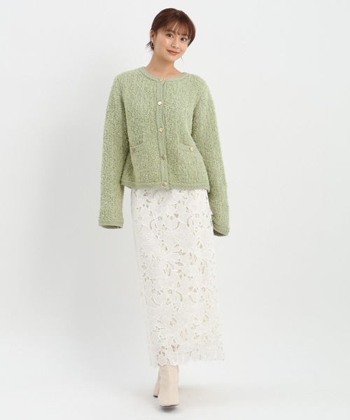 Andemiu（アンデミュウ）の「レースIラインスカート639088（スカート・レディース・ブラック/アイボリー/ピンクベージュ・SMALL/MEDIUM）」の15枚目の写真