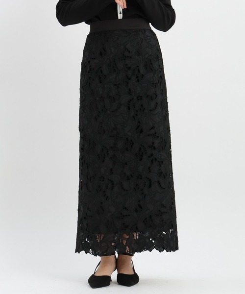 Andemiu（アンデミュウ）の「レースIラインスカート639088（スカート・レディース・ブラック/アイボリー/ピンクベージュ・SMALL/MEDIUM）」の21枚目の写真