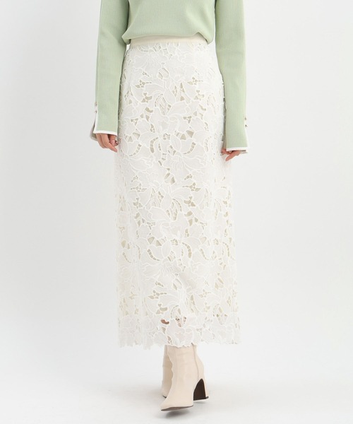 Andemiu（アンデミュウ）の「レースIラインスカート639088（スカート・レディース・ブラック/アイボリー/ピンクベージュ・SMALL/MEDIUM）」の22枚目の写真