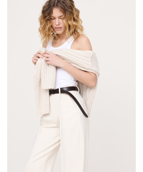 Banana Republic（バナナリパブリック）の「ハイライズ テーパード ドレーピー ポンチ プルオン パンツ（その他パンツ・レディース・ブラック/ライム・XS/S/M/L）」の7枚目の写真