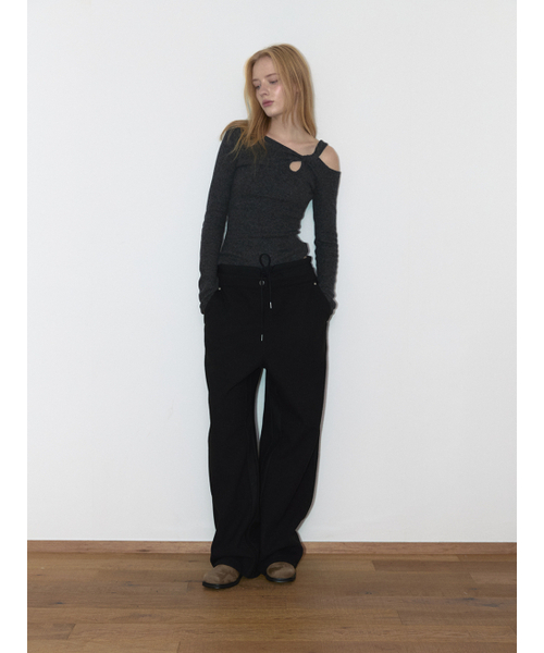 ASURA（アスラ）の「FABRIC MIX WOOL PANTS (BLACK)（その他パンツ・レディース・その他・ONE SIZE）」の2枚目の写真