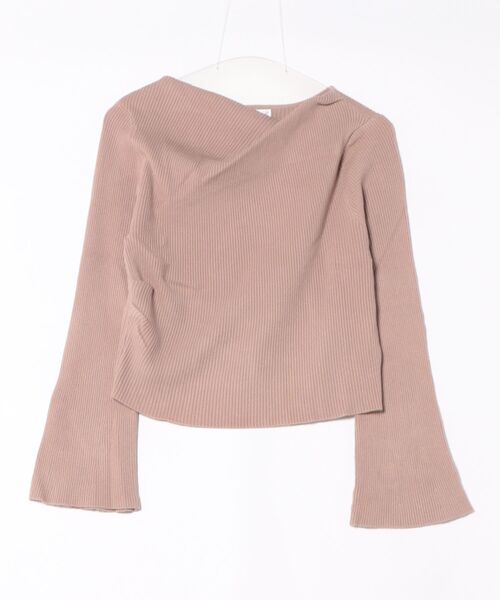 Lace Ladies（レースレディース）の「ドレープ ネック フレア スリーブ リブ ニット トップス（Tシャツ/カットソー・レディース・ピンク/ブラック/アイボリー・S/FREE）」の3枚目の写真