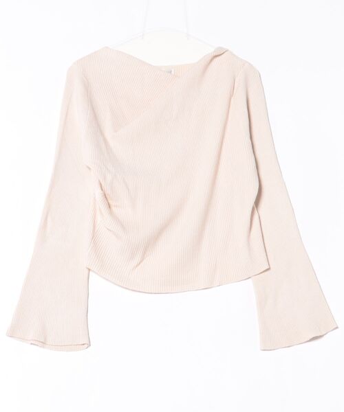 Lace Ladies（レースレディース）の「ドレープ ネック フレア スリーブ リブ ニット トップス（Tシャツ/カットソー・レディース・ピンク/ブラック/アイボリー・S/FREE）」の2枚目の写真