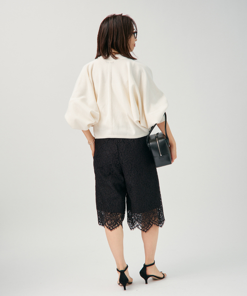 VERMEIL par iena(ヴェルメイユパーイエナ)の「マーセライズドルマンプルオーバー(ニット/セーター・レディース・ホワイト/ネイビー/ボルドー・FREE)」の6枚目の写真