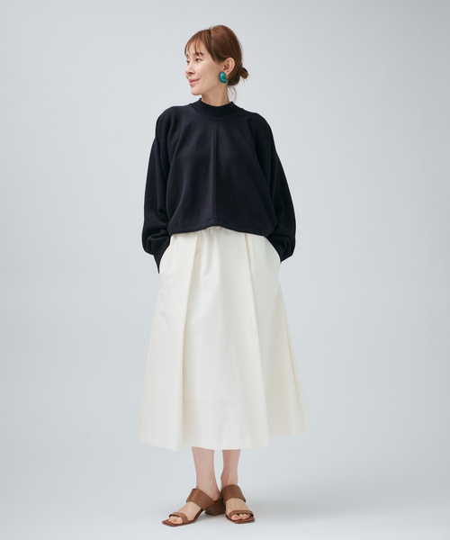 VERMEIL par iena(ヴェルメイユパーイエナ)の「マーセライズドルマンプルオーバー(ニット/セーター・レディース・ホワイト/ネイビー/ボルドー・FREE)」の17枚目の写真