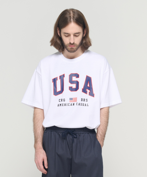 CARGOBROS（カーゴブロス）の「USAフラッグ半袖Tシャツ（ホワイト）（Tシャツ/カットソー・メンズ・その他・S/M/L/2XL/XL）」の10枚目の写真