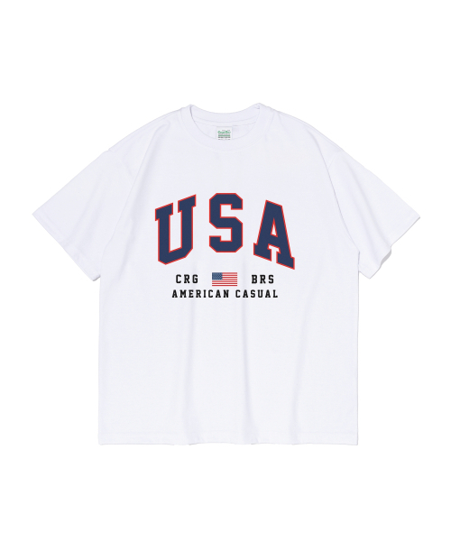 CARGOBROS（カーゴブロス）の「USAフラッグ半袖Tシャツ（ホワイト）（Tシャツ/カットソー・メンズ・その他・S/M/L/2XL/XL）」の6枚目の写真