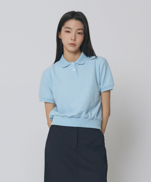 Пике‑кроп T‑shirt — фиолетово‑синий пике‑кроп футболка