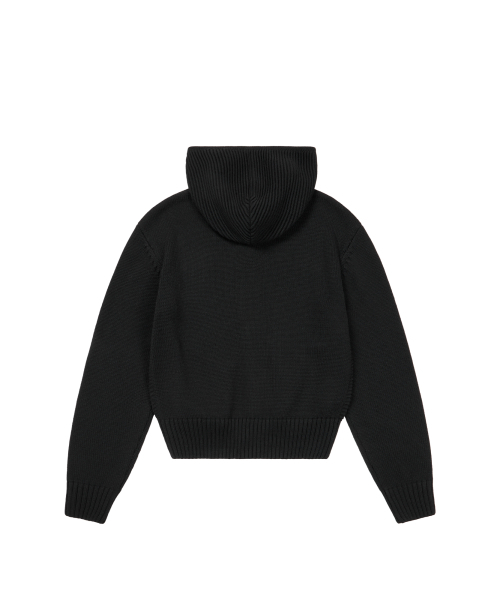 AAKAM(アーカム)の「Structure Contrast Knitted Zip-Up Hoodie (Black)(パーカー・レディース・その他・2/1)」の2枚目の写真