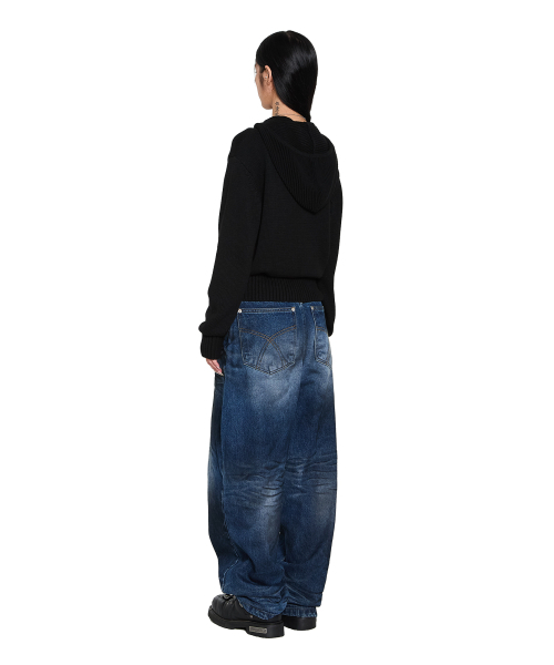 AAKAM(アーカム)の「Structure Contrast Knitted Zip-Up Hoodie (Black)(パーカー・レディース・その他・2/1)」の5枚目の写真