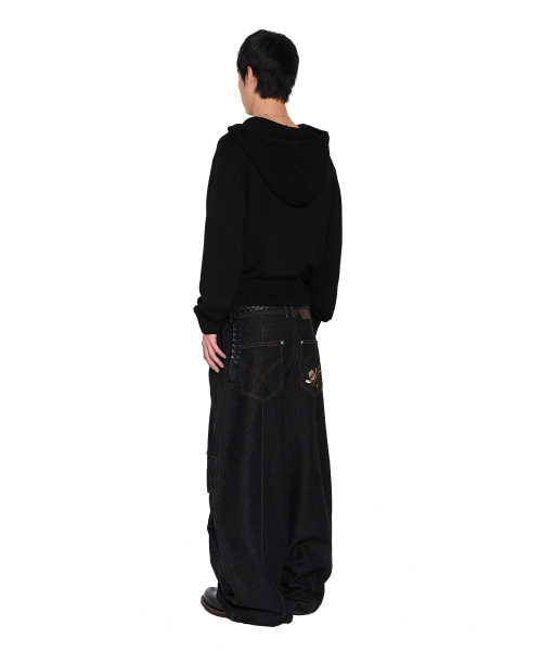 AAKAM(アーカム)の「Structure Contrast Knitted Zip-Up Hoodie (Black)(パーカー・レディース・その他・2/1)」の10枚目の写真
