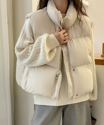 center i（センターアイ）の「スタンドカラー中綿ジップベスト（ダウンベスト）」