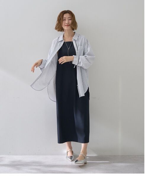 YECCA VECCA(イェッカヴェッカ)の「イージーケアドロストシャツ(シャツ/ブラウス・レディース・ブルー系その他6/ストライプ/ネイビー/ピンク・FREE)」の10枚目の写真