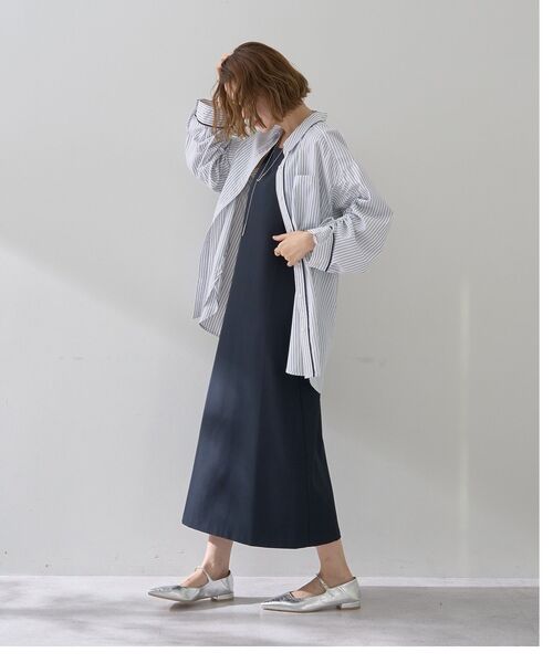 YECCA VECCA(イェッカヴェッカ)の「イージーケアドロストシャツ(シャツ/ブラウス・レディース・ブルー系その他6/ストライプ/ネイビー/ピンク・FREE)」の13枚目の写真