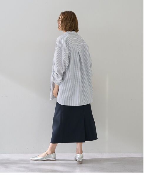 YECCA VECCA(イェッカヴェッカ)の「イージーケアドロストシャツ(シャツ/ブラウス・レディース・ブルー系その他6/ストライプ/ネイビー/ピンク・FREE)」の14枚目の写真