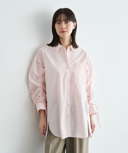 YECCA VECCA(イェッカヴェッカ)の「イージーケアドロストシャツ(シャツ/ブラウス・レディース・ブルー系その他6/ストライプ/ネイビー/ピンク・FREE)」の15枚目の写真