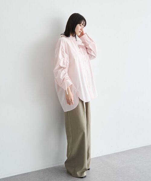 YECCA VECCA(イェッカヴェッカ)の「イージーケアドロストシャツ(シャツ/ブラウス・レディース・ブルー系その他6/ストライプ/ネイビー/ピンク・FREE)」の21枚目の写真