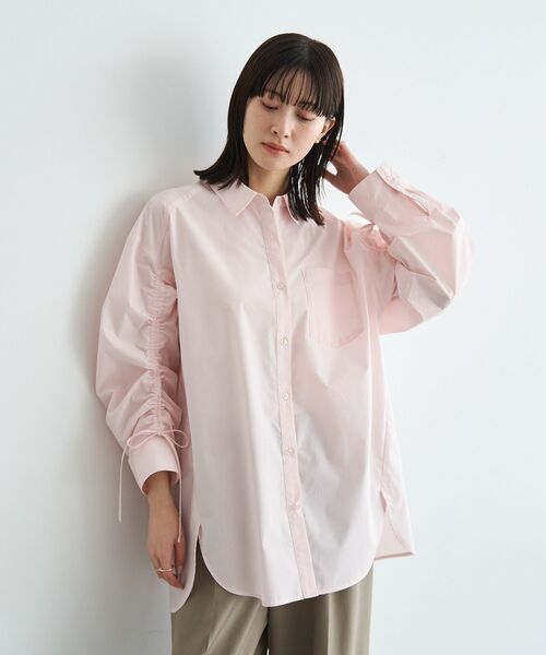 YECCA VECCA(イェッカヴェッカ)の「イージーケアドロストシャツ(シャツ/ブラウス・レディース・ブルー系その他6/ストライプ/ネイビー/ピンク・FREE)」の5枚目の写真