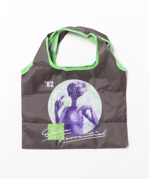 Rendez-Vous(ランデヴー)の「【 E.T. 】 ミニくるくるショッピングバッグA 26S1(エコバッグ/サブバッグ・レディース・ブラック×グリーン/ブラック×イエロー/ネイビー・FREE)」の1枚目の写真
