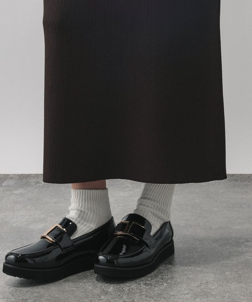 GLOBAL WORK（グローバルワーク）の「ニットリブIラインスカート/632948（スカート・レディース・オフホワイト/ダークブラウン/ブラック・LARGE/MEDIUM）」の18枚目の写真