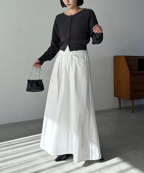 CAPRICIEUX LE'MAGE（カプリシューレマージュ）の「プリーツパフカーディガン（カーディガン/ボレロ・レディース・チャコールグレー/ホワイト/ピンク/ベージュ・FREE）」の6枚目の写真