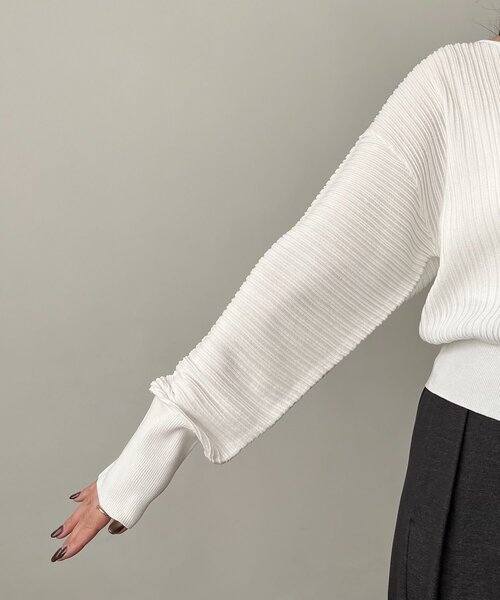 CAPRICIEUX LE'MAGE（カプリシューレマージュ）の「プリーツパフカーディガン（カーディガン/ボレロ・レディース・チャコールグレー/ホワイト/ピンク/ベージュ・FREE）」の16枚目の写真