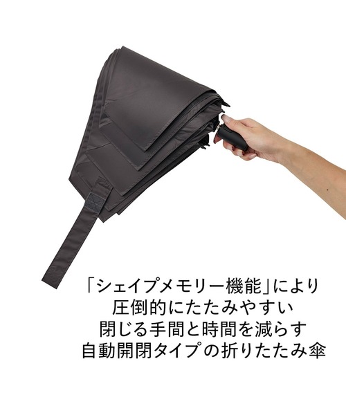 Waterfront(ウォーターフロント)の「クイックシャット 自動開閉 UVブロック 折 55cm(折りたたみ傘・メンズ・ライトブルー/チャコール/ホワイト・FREE)」の11枚目の写真