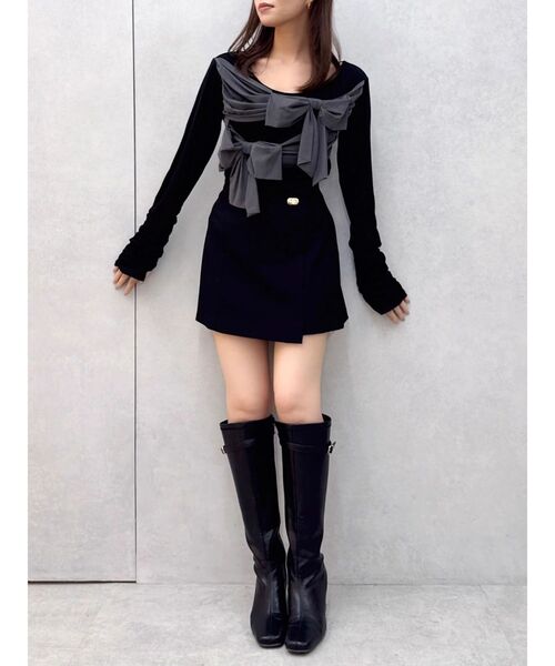 dazzlin(ダズリン)の「ラッピングリボンディティールカットソー(Tシャツ/カットソー・レディース・イエロー/オフホワイト/グレー/ブラック・FREE)」の17枚目の写真