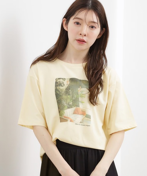 grove(グローブ)の「【UVカット/接触冷感】プリントアソート5分袖Tシャツ(Tシャツ/カットソー・レディース・ホワイト系3/チャコールグレー/オフホワイト/ブラック系/ピンク/アイボリー/ライトイエロー系1/アイボリー系/ブラウン系その他・03/02/05/04/01)」の8枚目の写真