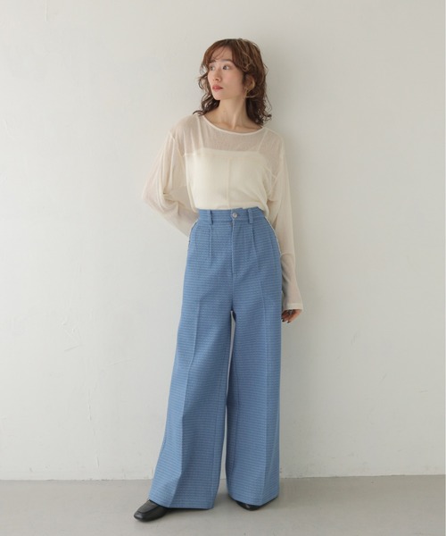 CLEIO（クレイオ）の「【CLEIO】セットアップデニムワイドパンツ SET-UP DENIM WIDE PANTS（デニムパンツ・レディース・ライトブルー/インディゴブルー・MEDIUM/SMALL）」の11枚目の写真