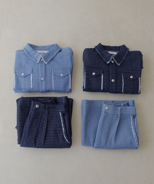 CLEIO（クレイオ）の「【CLEIO】セットアップデニムワイドパンツ SET-UP DENIM WIDE PANTS（デニムパンツ・レディース・ライトブルー/インディゴブルー・MEDIUM/SMALL）」の20枚目の写真