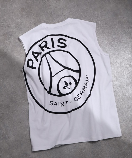 PARIS SAINT-GERMAIN（パリサンジェルマン）の「【Paris Saint-Germain/パリサンジェルマン】ロゴエンブレム ノースリーブカットソー（Tシャツ/カットソー・メンズ・ブラック/ホワイト/スミクロ・M/L/XL）」の6枚目の写真