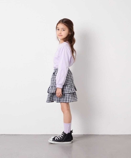a.v.v（アーヴェヴェ）の「[110-150]ギンガムフリルスカート（スカート・キッズ・ブラック・120/140/110/130/150）」の12枚目の写真