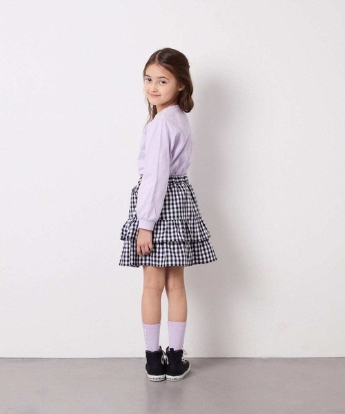 a.v.v（アーヴェヴェ）の「[110-150]ギンガムフリルスカート（スカート・キッズ・ブラック・120/140/110/130/150）」の13枚目の写真