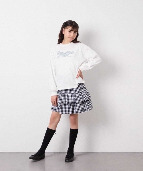 a.v.v（アーヴェヴェ）の「[110-150]ギンガムフリルスカート（スカート・キッズ・ブラック・120/140/110/130/150）」の17枚目の写真