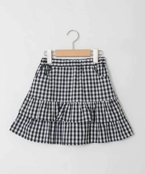 a.v.v（アーヴェヴェ）の「[110-150]ギンガムフリルスカート（スカート・キッズ・ブラック・120/140/110/130/150）」の2枚目の写真