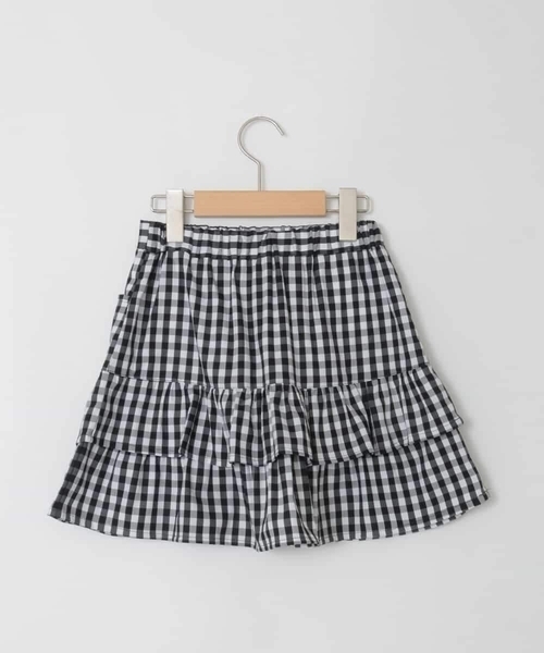 a.v.v（アーヴェヴェ）の「[110-150]ギンガムフリルスカート（スカート・キッズ・ブラック・120/140/110/130/150）」の3枚目の写真
