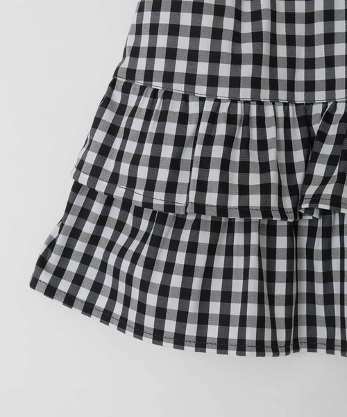 a.v.v（アーヴェヴェ）の「[110-150]ギンガムフリルスカート（スカート・キッズ・ブラック・120/140/110/130/150）」の6枚目の写真