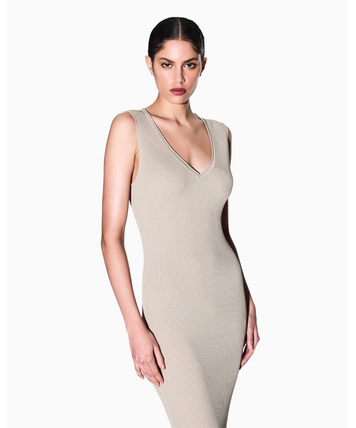 GIORGIO ARMANI アルマーニ ニットワンピース ベージュ ARMANI EXCHANGE（アルマーニエクスチェンジ）の「【A|X アルマーニ