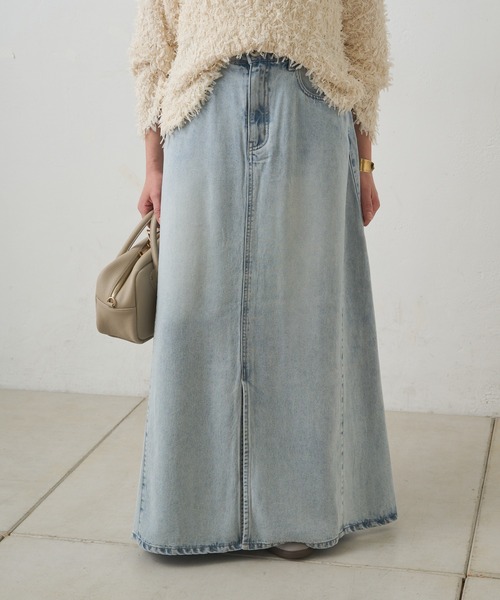 PUAL CE CIN（ピュアルセシン）の「リヨセル混デニムスカート（デニムスカート・レディース・オフホワイト/ブルー/インディゴブルー・FREE）」の11枚目の写真