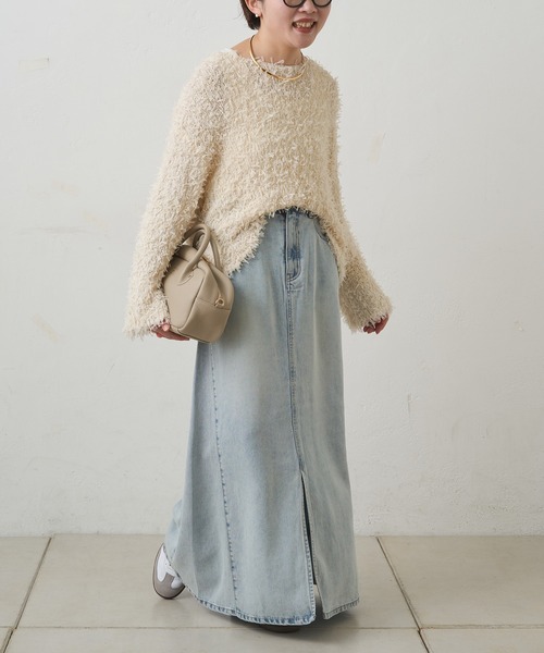 PUAL CE CIN（ピュアルセシン）の「リヨセル混デニムスカート（デニムスカート・レディース・オフホワイト/ブルー/インディゴブルー・FREE）」の15枚目の写真