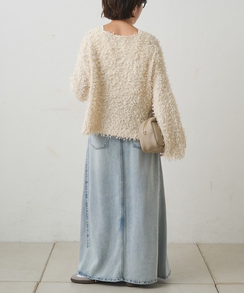 PUAL CE CIN（ピュアルセシン）の「リヨセル混デニムスカート（デニムスカート・レディース・オフホワイト/ブルー/インディゴブルー・FREE）」の17枚目の写真