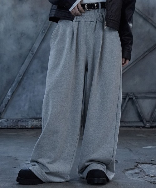 LANDNESS(ランドネス)の「【LANDNESS/ランドネス】DOUBLE WAIST WIDE SWEAT PANTS/ダブルウエストワイドスウェットパンツ(スウェットパンツ・メンズ・アイボリー/ブラック/杢グレー・S/M/L)」の3枚目の写真