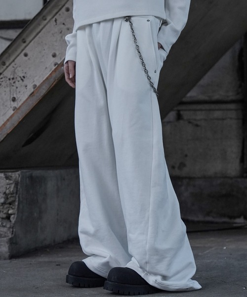 LANDNESS(ランドネス)の「【LANDNESS/ランドネス】DOUBLE WAIST WIDE SWEAT PANTS/ダブルウエストワイドスウェットパンツ(スウェットパンツ・メンズ・アイボリー/ブラック/杢グレー・S/M/L)」の6枚目の写真