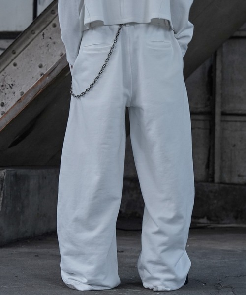 LANDNESS(ランドネス)の「【LANDNESS/ランドネス】DOUBLE WAIST WIDE SWEAT PANTS/ダブルウエストワイドスウェットパンツ(スウェットパンツ・メンズ・アイボリー/ブラック/杢グレー・S/M/L)」の7枚目の写真