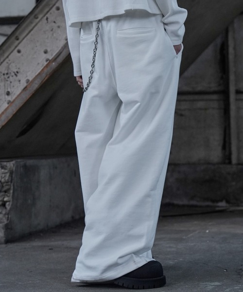 LANDNESS(ランドネス)の「【LANDNESS/ランドネス】DOUBLE WAIST WIDE SWEAT PANTS/ダブルウエストワイドスウェットパンツ(スウェットパンツ・メンズ・アイボリー/ブラック/杢グレー・S/M/L)」の8枚目の写真