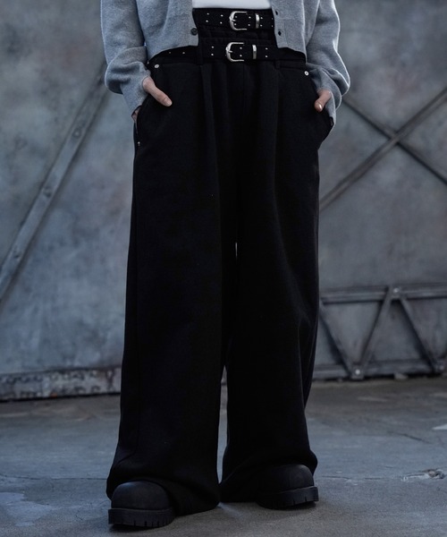 LANDNESS(ランドネス)の「【LANDNESS/ランドネス】DOUBLE WAIST WIDE SWEAT PANTS/ダブルウエストワイドスウェットパンツ(スウェットパンツ・メンズ・アイボリー/ブラック/杢グレー・S/M/L)」の10枚目の写真