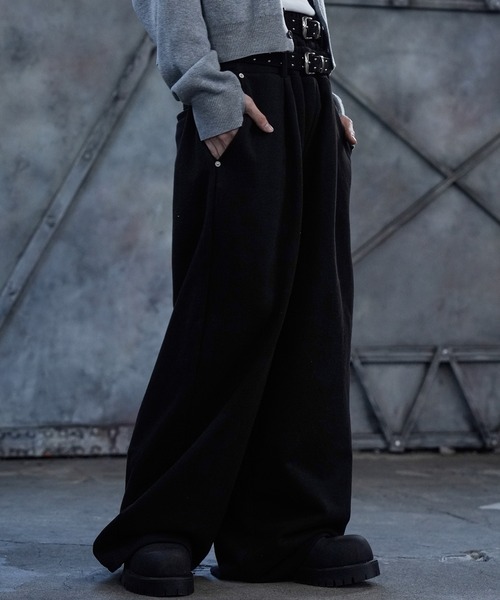LANDNESS(ランドネス)の「【LANDNESS/ランドネス】DOUBLE WAIST WIDE SWEAT PANTS/ダブルウエストワイドスウェットパンツ(スウェットパンツ・メンズ・アイボリー/ブラック/杢グレー・S/M/L)」の11枚目の写真
