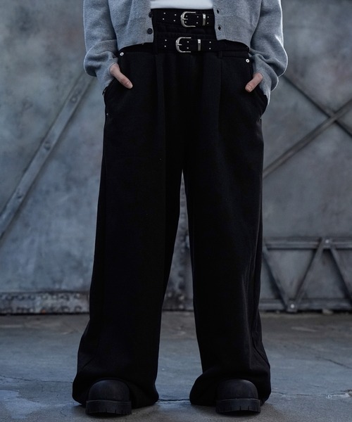 LANDNESS(ランドネス)の「【LANDNESS/ランドネス】DOUBLE WAIST WIDE SWEAT PANTS/ダブルウエストワイドスウェットパンツ(スウェットパンツ・メンズ・アイボリー/ブラック/杢グレー・S/M/L)」の12枚目の写真