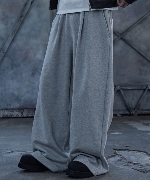 LANDNESS(ランドネス)の「【LANDNESS/ランドネス】DOUBLE WAIST WIDE SWEAT PANTS/ダブルウエストワイドスウェットパンツ(スウェットパンツ・メンズ・アイボリー/ブラック/杢グレー・S/M/L)」の13枚目の写真